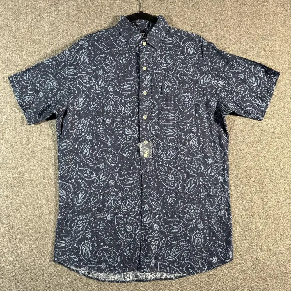 Polo Ralph Lauren Cambridge Shirt Mens Small Blue Paisley Linen Button Up